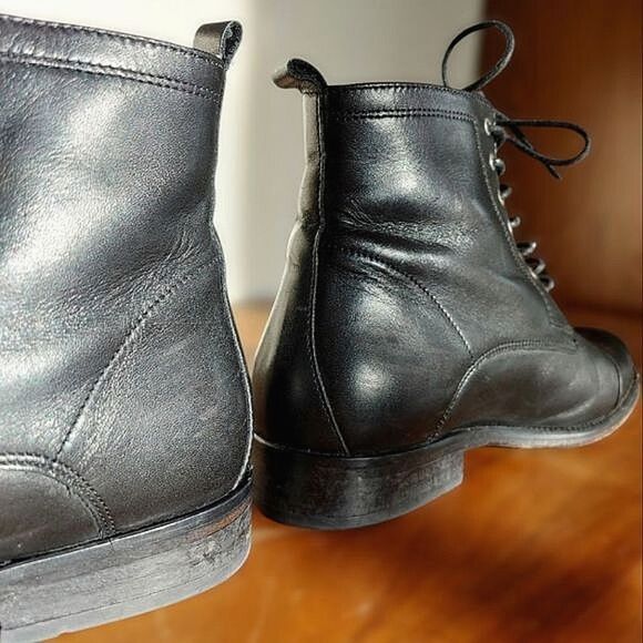 Ten Points black handmade leather combat boots - Picture 5 of 11